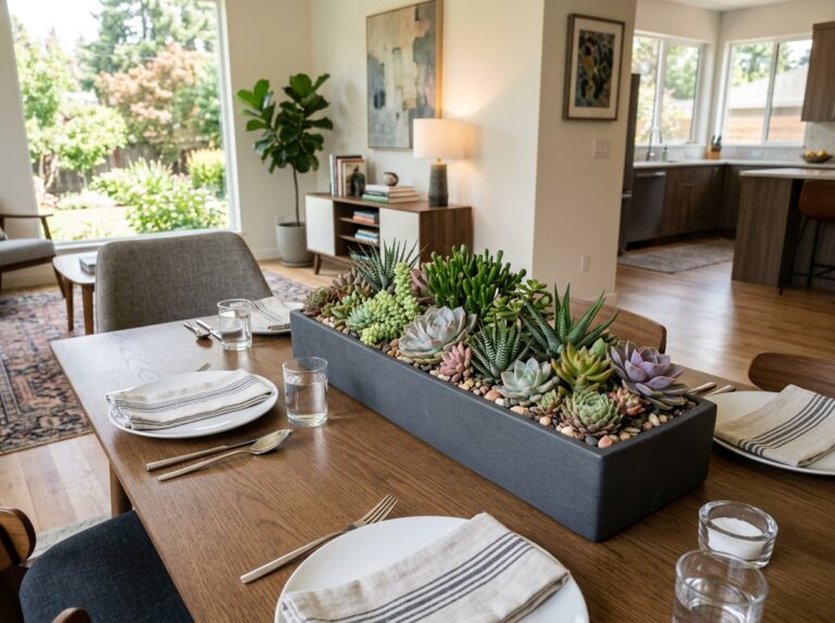 elongated succulent trough planters