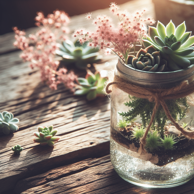 Countryside Charm: Mason Jar Succulent Planter DIY